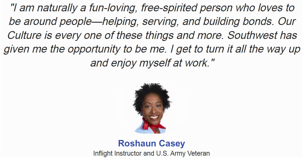 Southwest Airlines employee quote