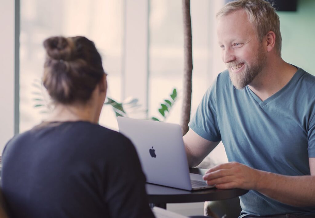 Pattern employees engaged in creative problem-solving sessions