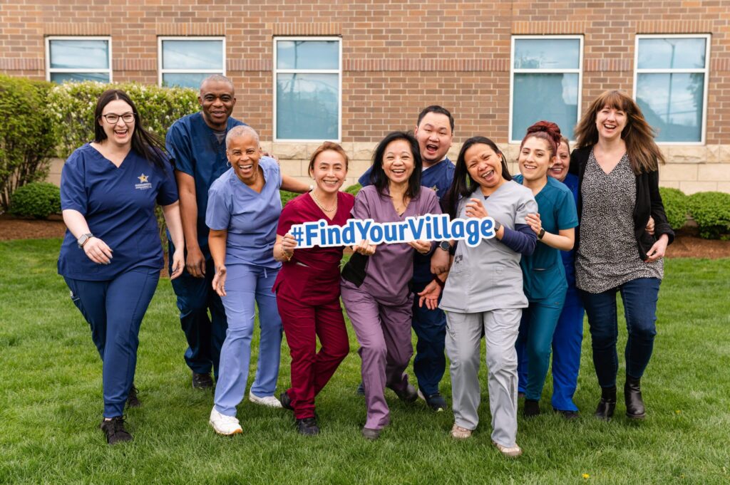 Team collaboration at DaVita hospital & health care workplace